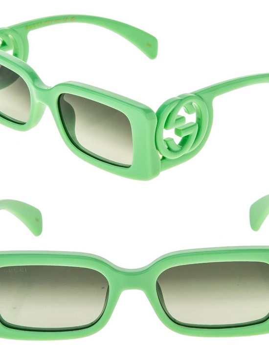 Mint Green Rectangle Sunglasses with Logo Temple main image 6